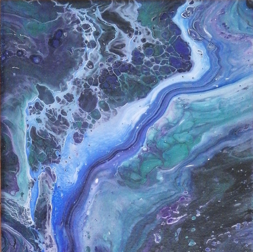 "Aquamarine flow" acrylic painting - Picture 2 of 4
